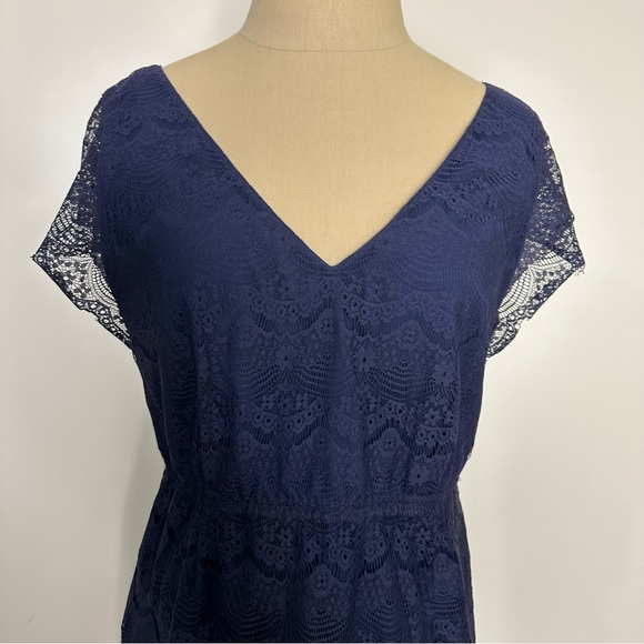 Fossil Penny Lace Cap Sleeve Dress Navy - Picture 9 of 15